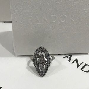 Brand New Authentic Pandora Sparkling Lace Ring(5)